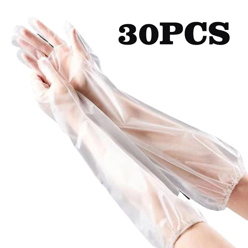 Rubber Glove Cleaning - 30 Guanti Monouso Protettivi per Braccia,